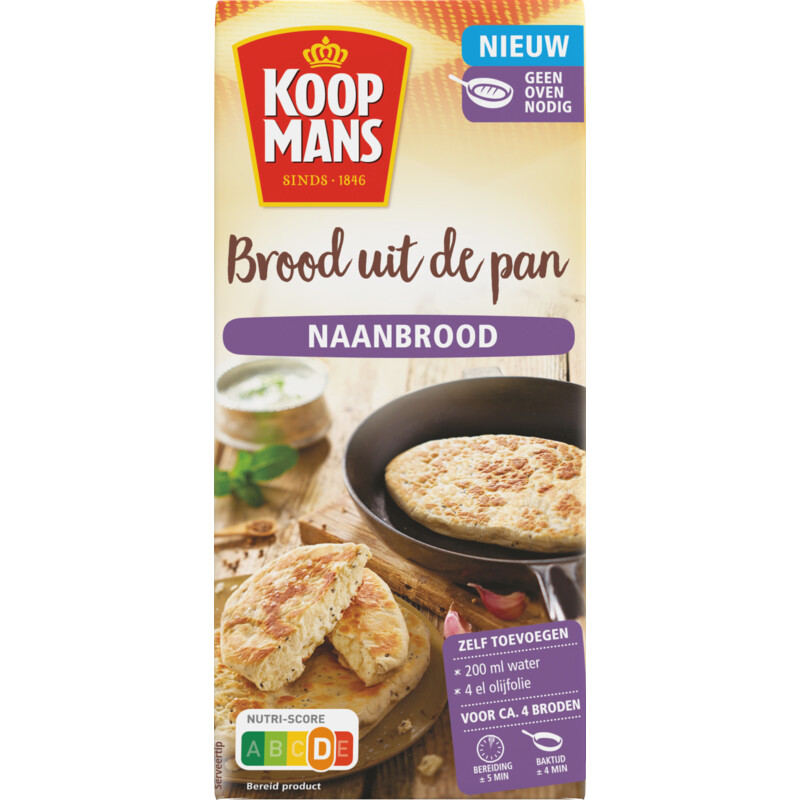Een afbeelding van Koopmans Brood uit de pan naanbrood