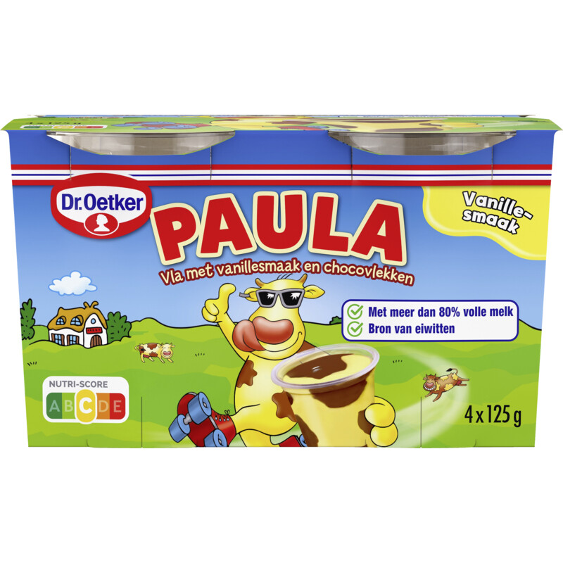 Een afbeelding van Dr. Oetker Paula vla met vanillesmaak 4-pack
