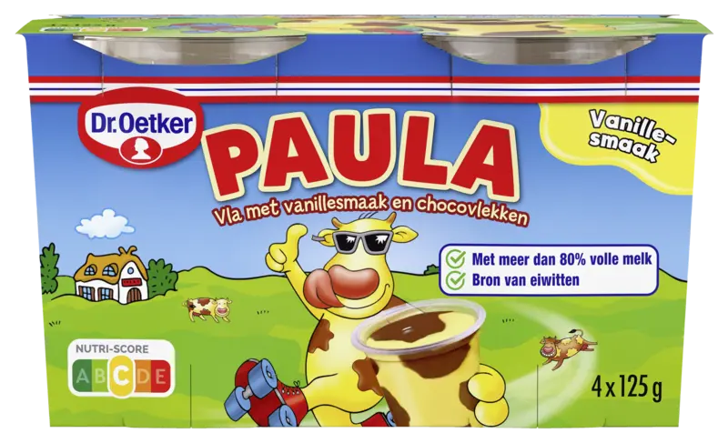 Paula Vla met Vanillesmaak en Choco-Vlekken