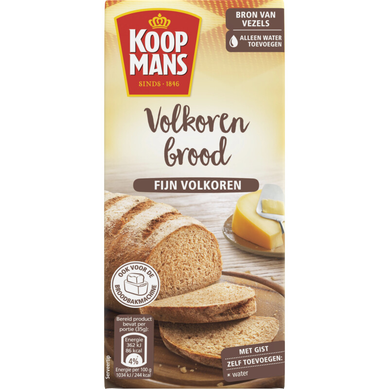 Een afbeelding van Koopmans Volkoren brood fijn volkoren