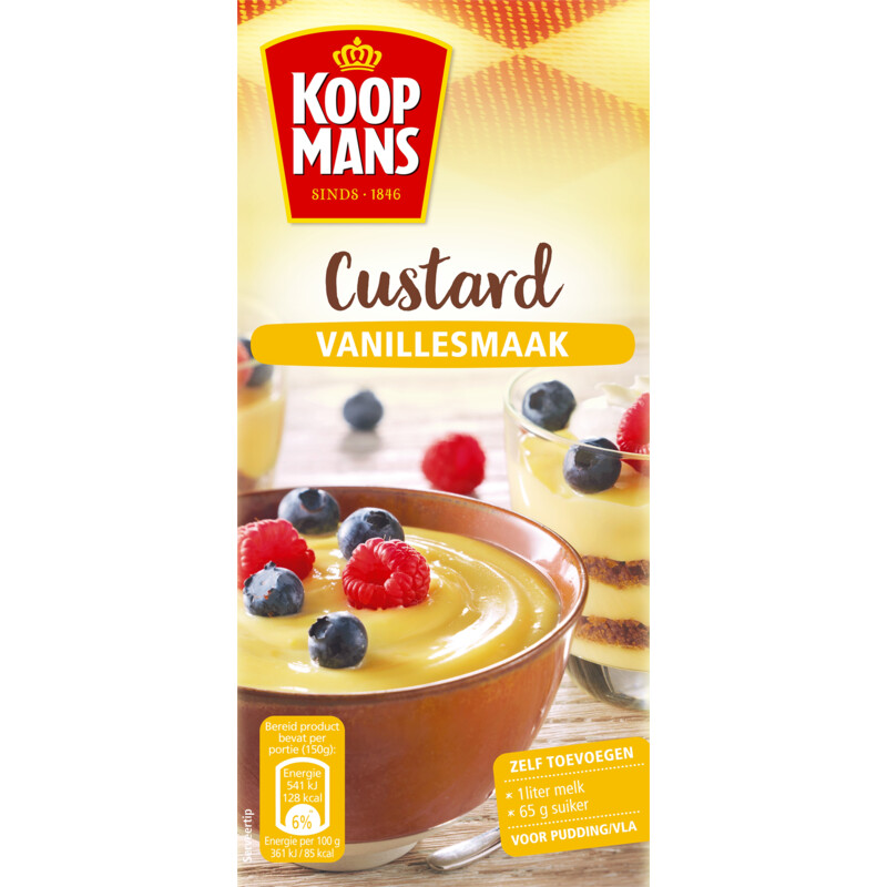 Een afbeelding van Koopmans Custard vanillesmaak