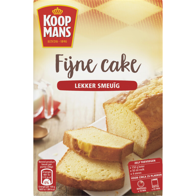 Een afbeelding van Koopmans Mix voor fijne cake