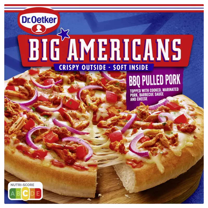 Dr. Oetker Big Americans pizza BBQ pulled pork