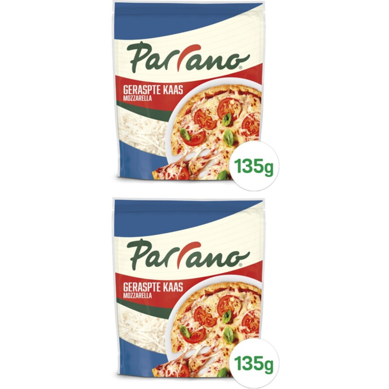 Een afbeelding van Parrano Geraspte kaas mozzarella 2-pack