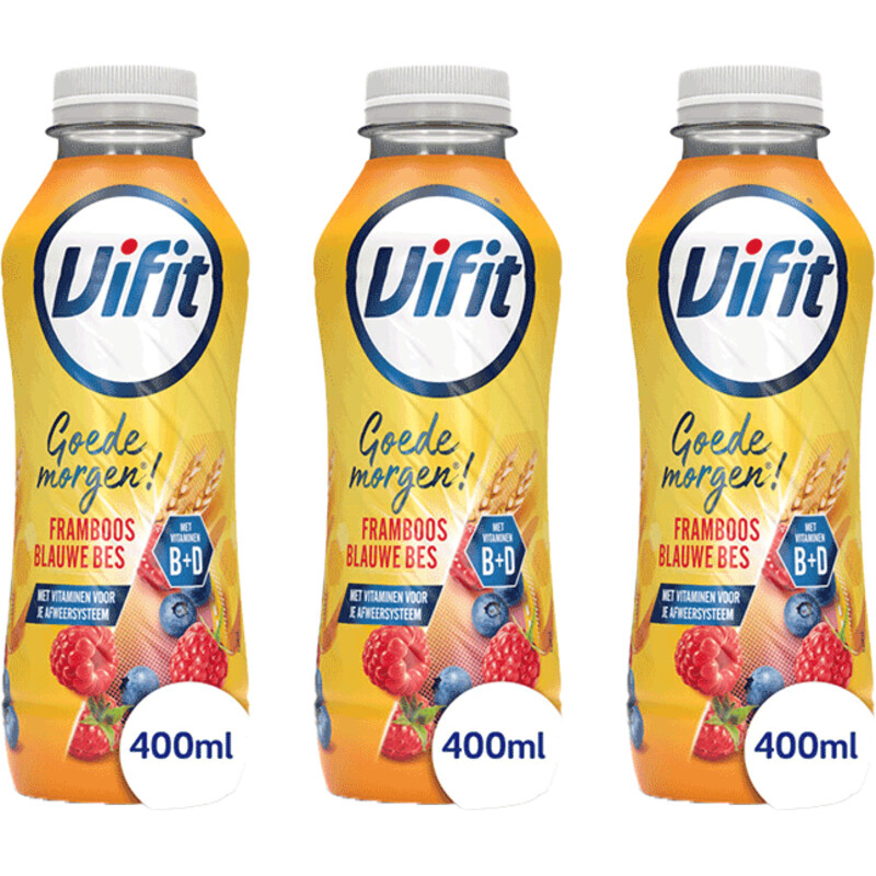 Een afbeelding van Vifit Goedemorgen framboos blauwe bes 3-pack