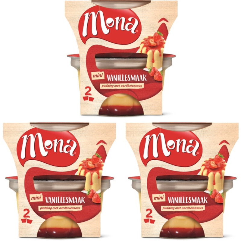 Mona Vanillepudding 2x135ml 3-pack bestellen | Albert Heijn