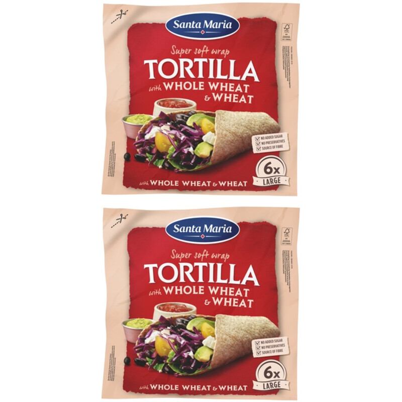 Een afbeelding van Santa Maria Grote wraps met volkoren 2-pack