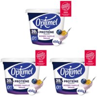 Een afbeelding van Optimel Proteïne yoghurt bosbes vanille 3-pack
