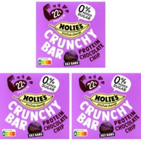 Een afbeelding van Holie's Crunchy Bar Protein Choc Chip 3-pack