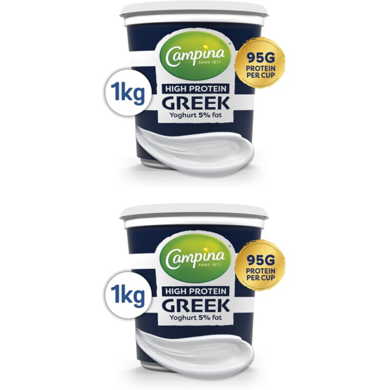 Een afbeelding van Campina Griekse yoghurt 5% 1kg 2-pack