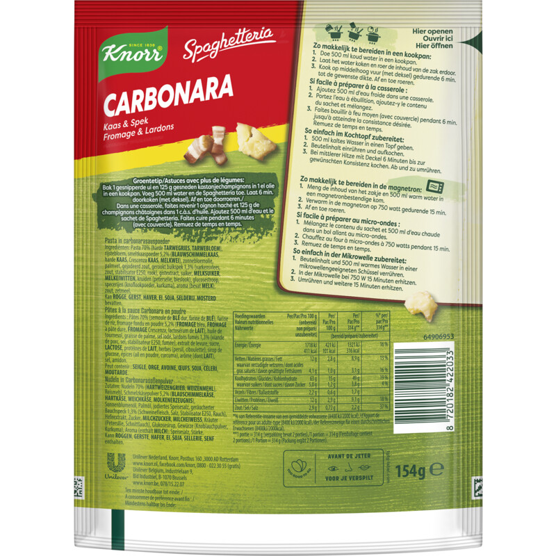 Een afbeelding van Knorr Spaghetteria carbonara