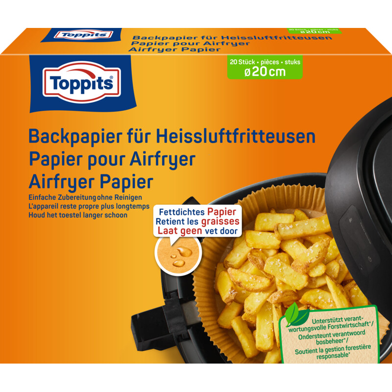 Een afbeelding van Toppits Airfryer papier 20cm