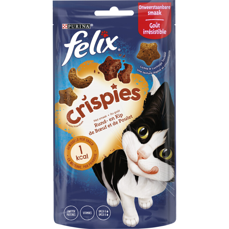 Een afbeelding van Felix Crispies rund- & kipsmaak kattensnack