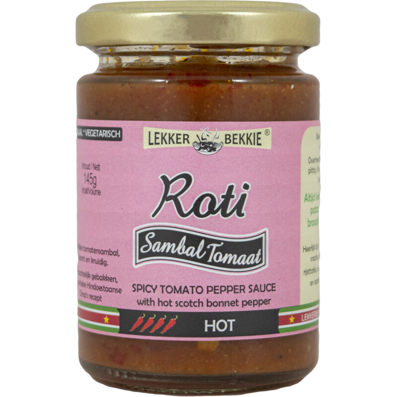 Een afbeelding van Lekker Bekkie Roti sambal tomaat