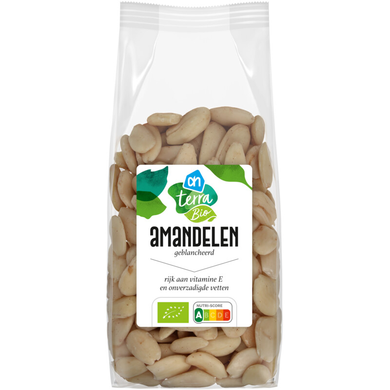 Een afbeelding van AH Biologisch Geblancheerde amandelen