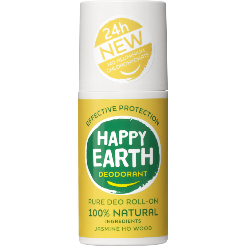 Een afbeelding van Happy Earth Deo roller jasmine ho wood