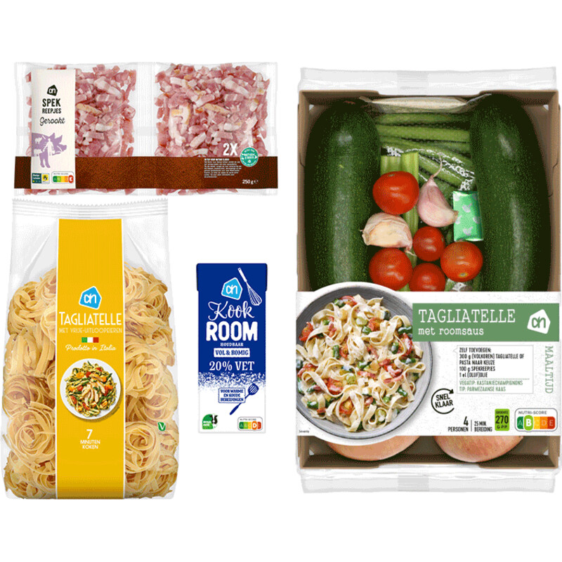 Een afbeelding van AH Tagliatelle met Roomsaus Verspakket