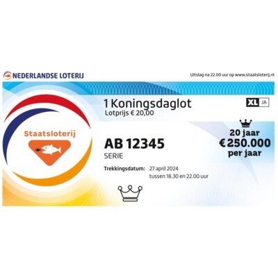 pdp-image-Staatsloterij Digitaal Koningsdaglot met XL