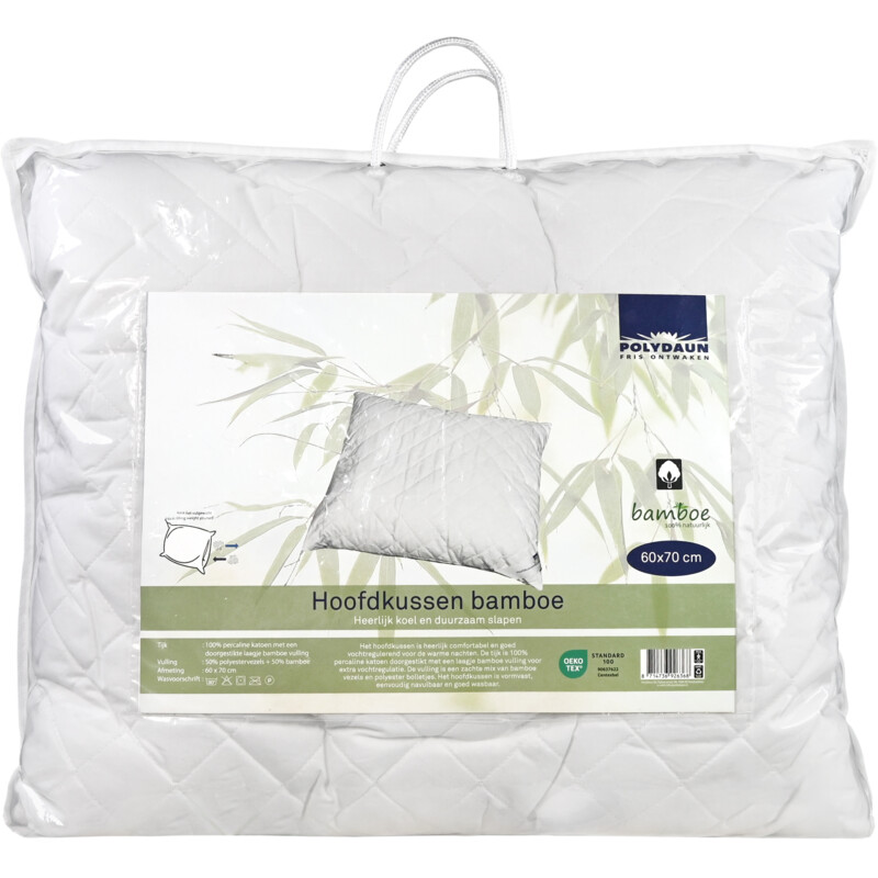 Een afbeelding van Polydaun Hoofdkussen bamboe 60x70cm