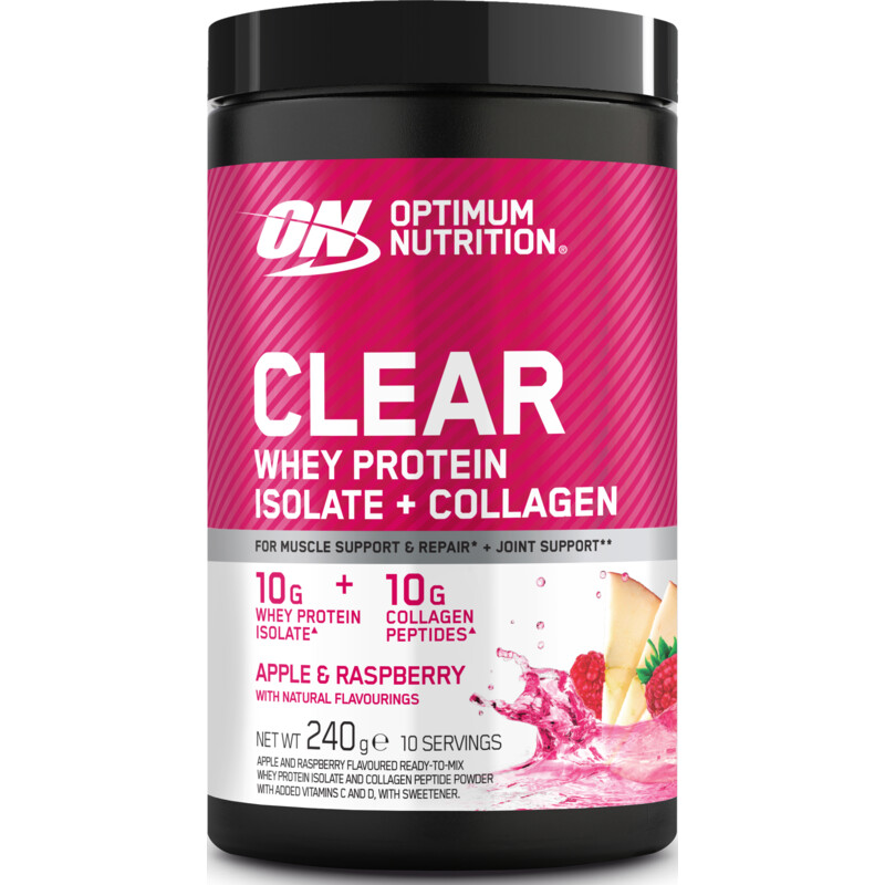 Een afbeelding van Optimum Nutrition Clear whey + collagen apple & raspberry