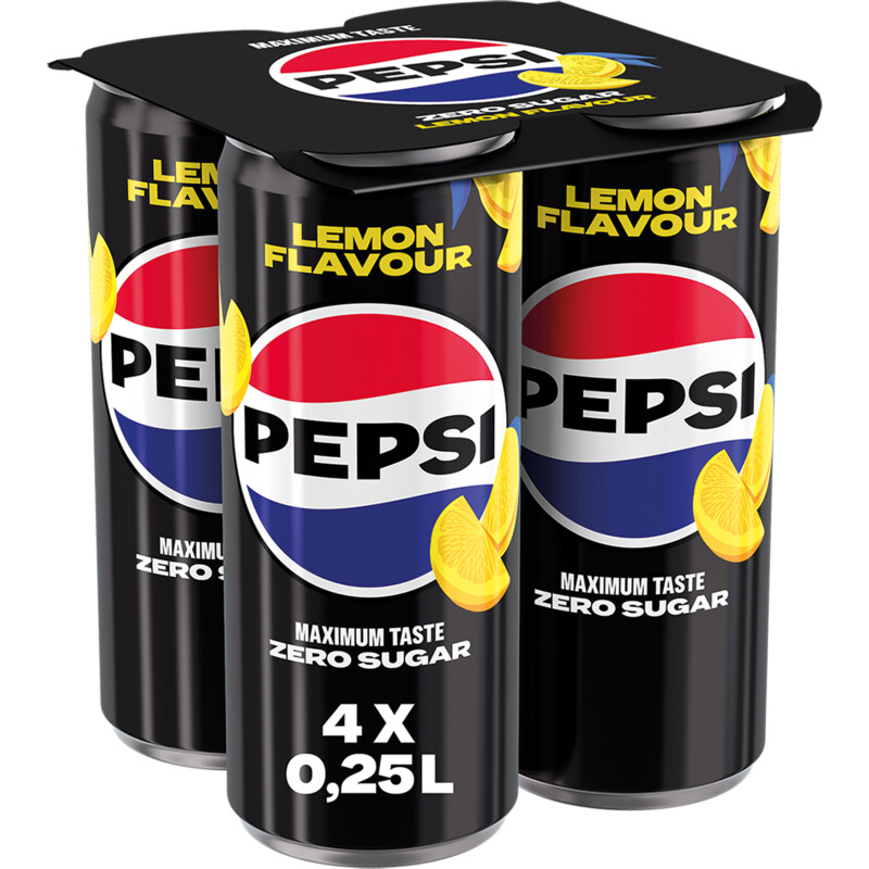 Een afbeelding van Pepsi Zero sugar lemon 4-pack