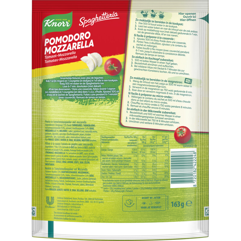 Een afbeelding van Knorr Spaghetteria pomodoro mozzarella