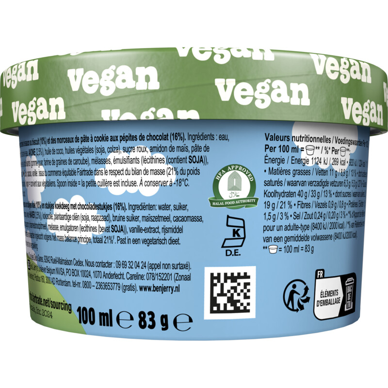 Een afbeelding van Ben & Jerry's Non-dairy cookies on cookie dough