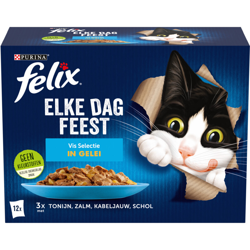 Een afbeelding van Felix Elke dag feest vis selectie in gelei