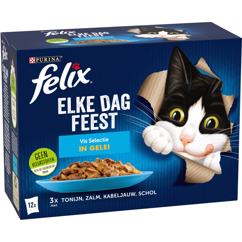 Een afbeelding van Felix Elke dag feest vis selectie in gelei
