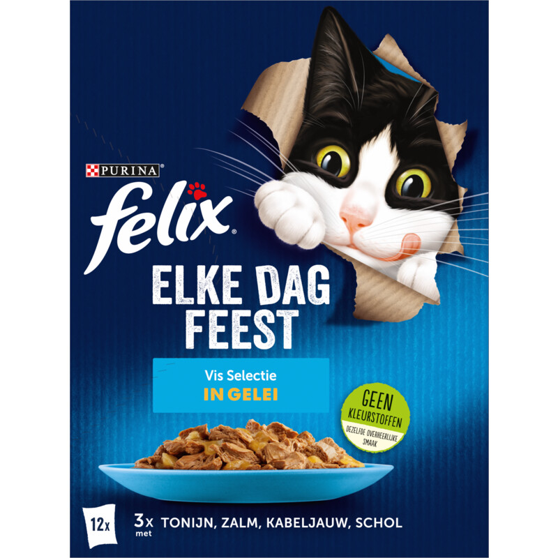 Een afbeelding van Felix Elke dag feest vis selectie in gelei