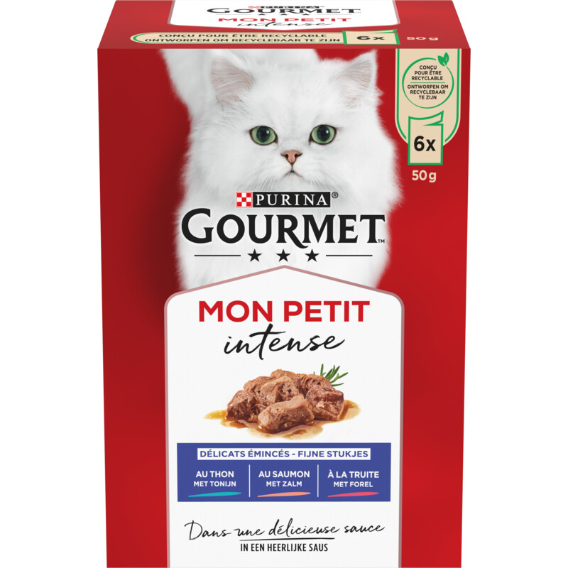 Een afbeelding van Gourmet Mon petit intense met tonijn zalm forel