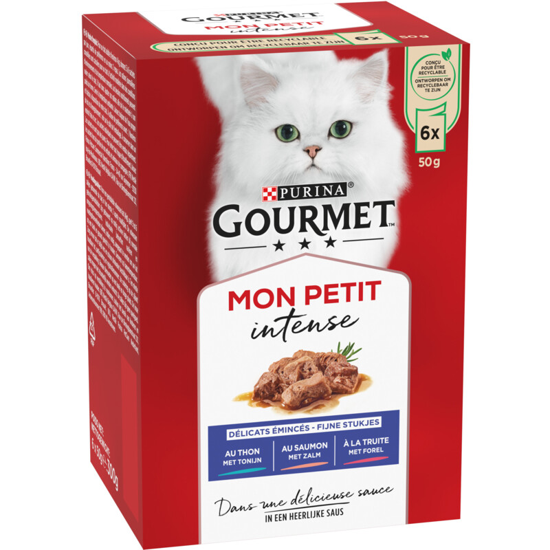 Een afbeelding van Gourmet Mon petit intense met tonijn zalm forel