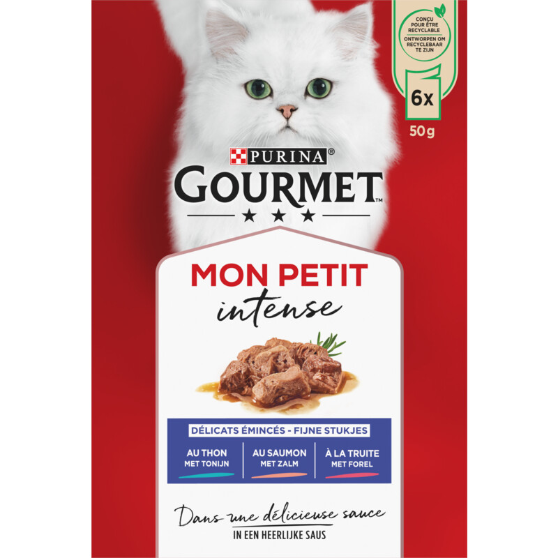 Een afbeelding van Gourmet Mon petit intense met tonijn zalm forel
