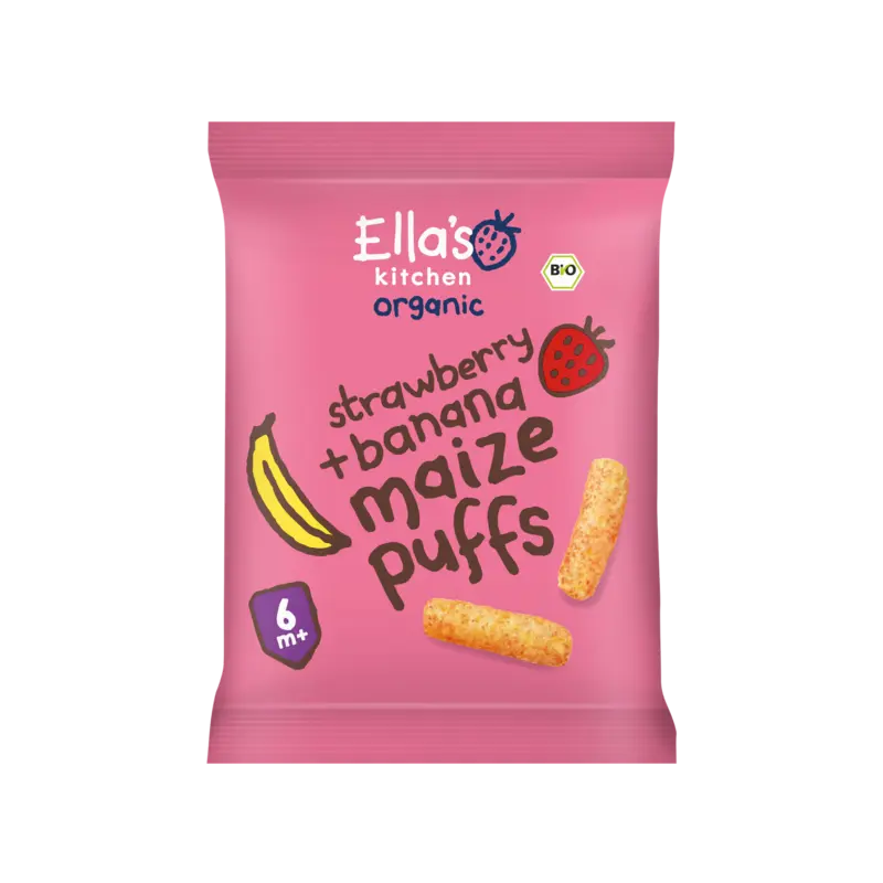 Maize puffs aardbei + banaan 6+ biologisch