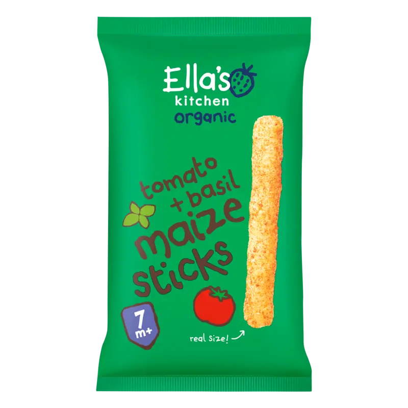 Maize Sticks tomaat + basilicum 7+ biologisch