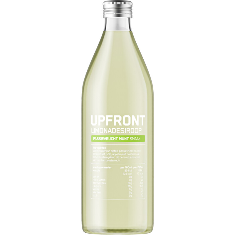 Een afbeelding van Upfront Limonadesiroop passievrucht munt smaak