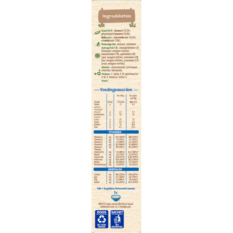 Een afbeelding van Nestlé Baby cereals multifruit 12m+