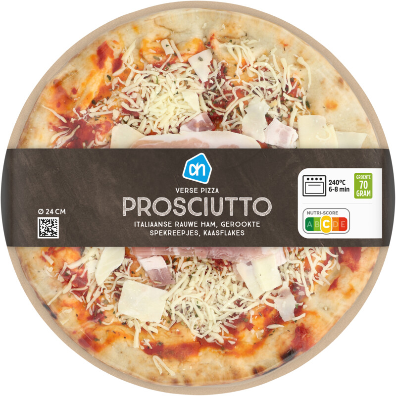 Een afbeelding van AH Verse pizza prosciutto online only