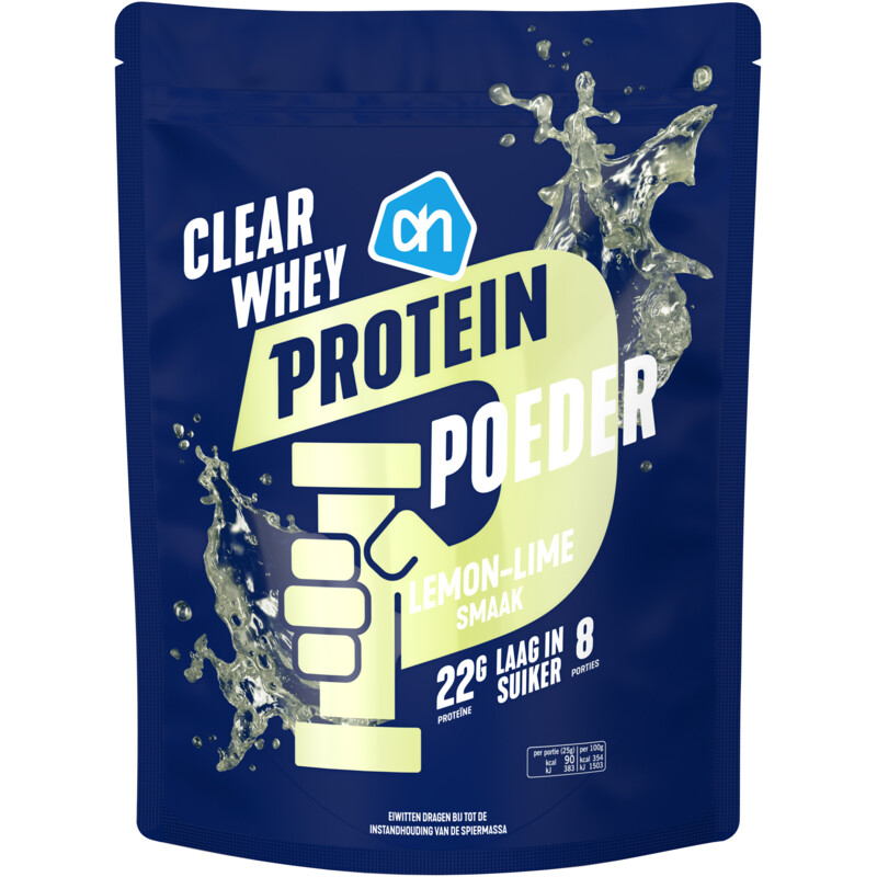 Een afbeelding van AH Clear whey protein poeder citroen limoen