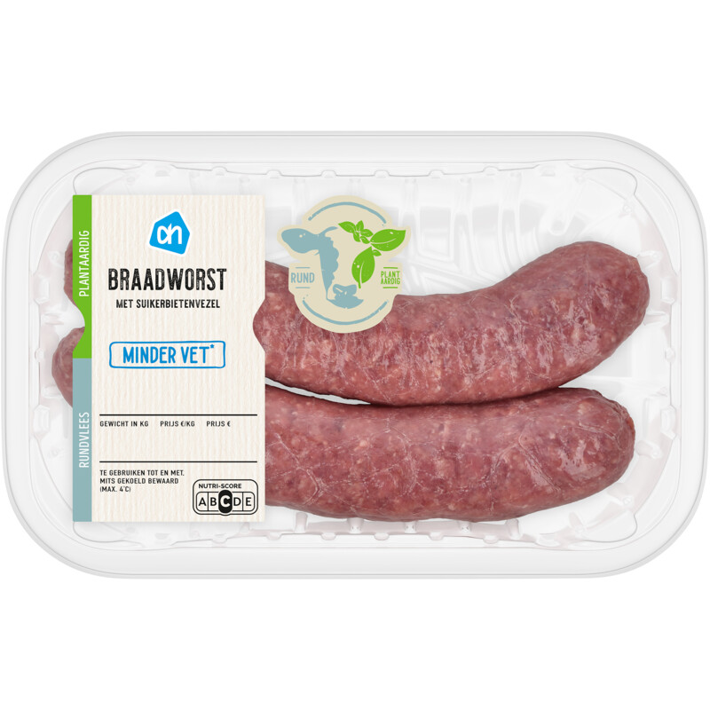 Een afbeelding van AH Braadworst minder vet 2 stuks