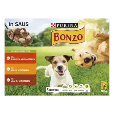 pdp-image-Bonzo Maaltijdzakjes in saus met rund kip lam