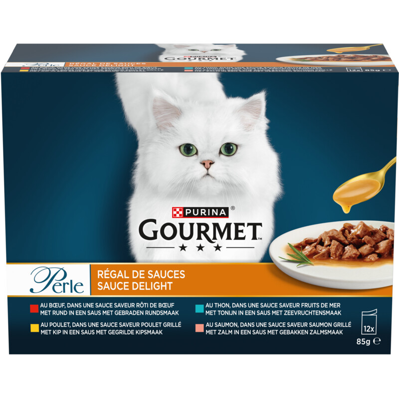 Een afbeelding van Gourmet Perle sauce delight rund kip tonijn zalm