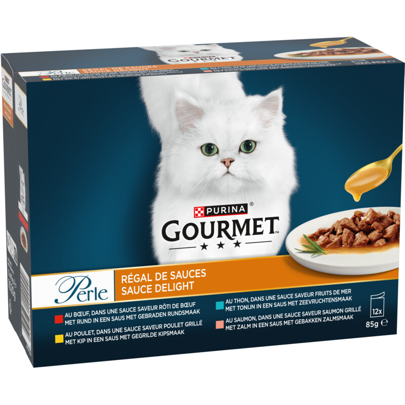 Een afbeelding van Gourmet Perle sauce delight rund kip tonijn zalm