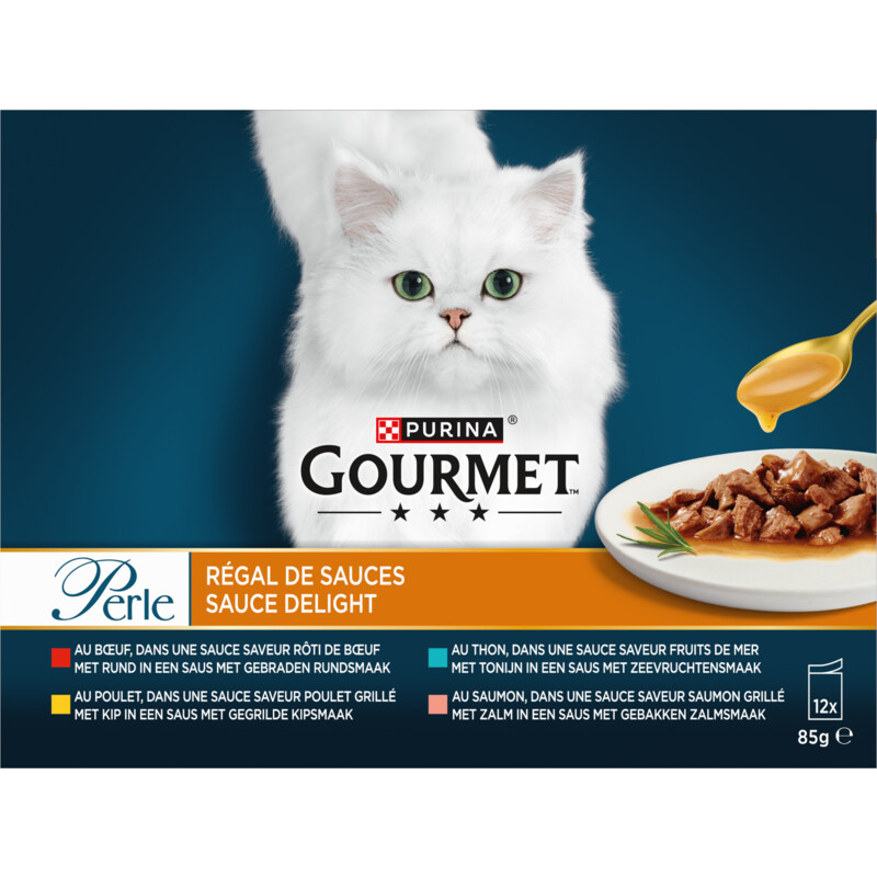 Een afbeelding van Gourmet Perle sauce delight rund kip tonijn zalm