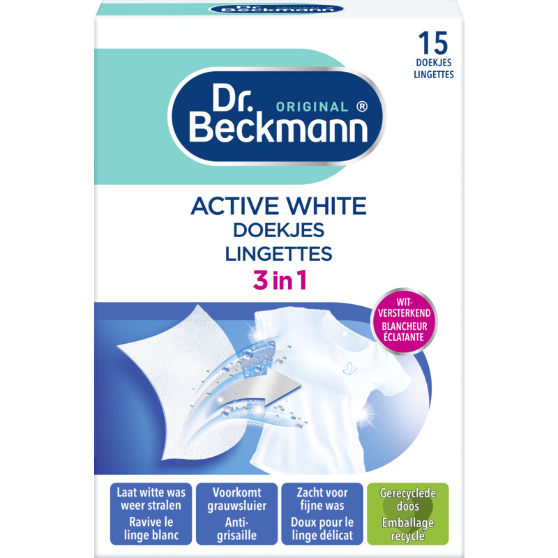 Een afbeelding van Dr. Beckmann Active white doekjes