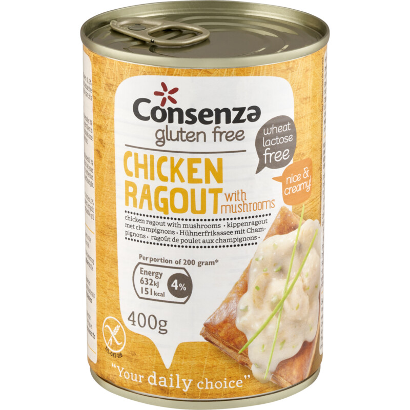 Een afbeelding van Consenza Kippenragout met champignons