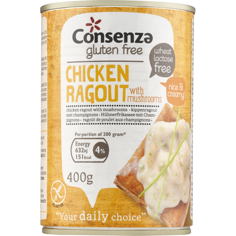 Een afbeelding van Consenza Kippenragout met champignons