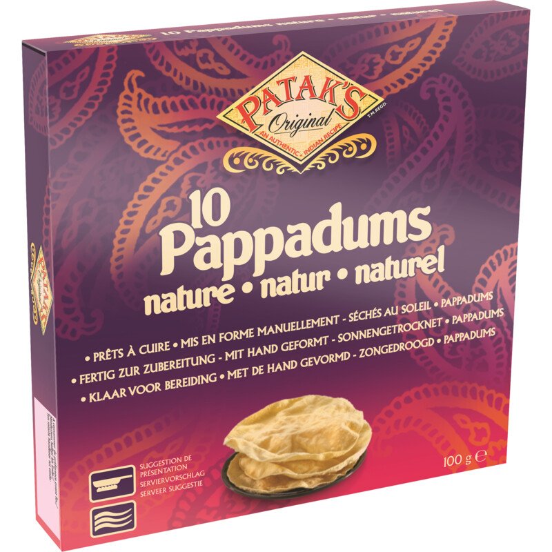 Een afbeelding van Patak's Pappadums plain