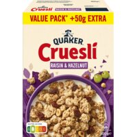 Een afbeelding van Quaker Cruesli raisin & hazelnut value pack