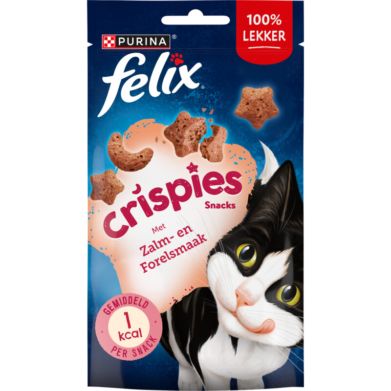 Een afbeelding van Felix Crispies zalm- & forelsmaak kattensnack
